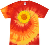 Yoga Clothing For You Adult Sunflower Tie Dye Tee - Blaze Orange - Yoga Clothing for You