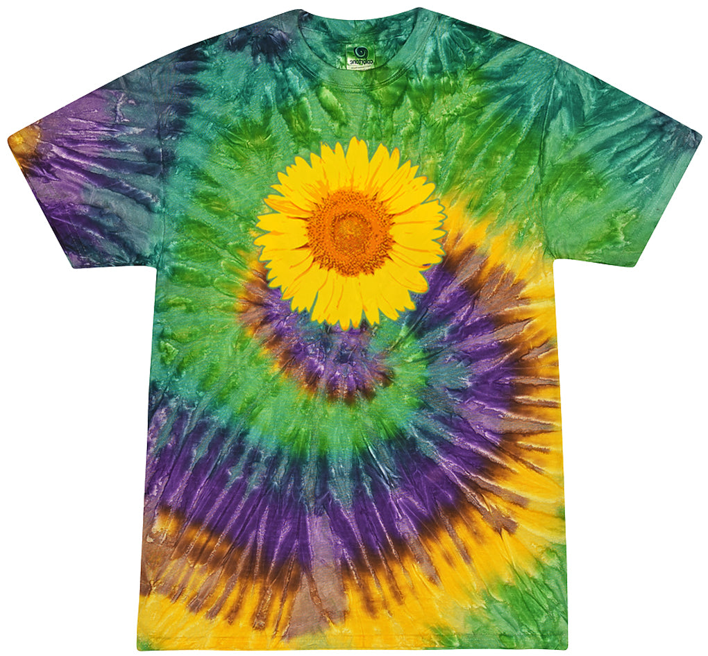 Yoga Clothing For You Adult Sunflower Tie Dye Tee - Mardi Gras