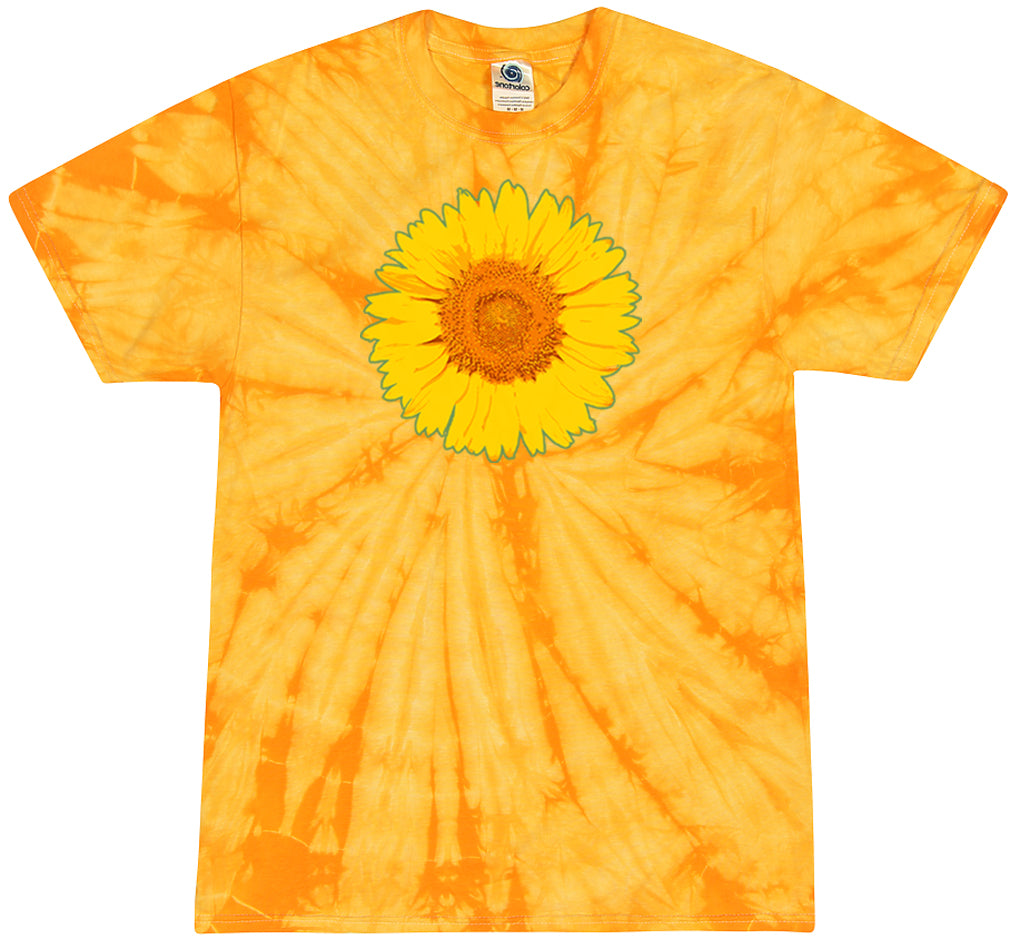 Yoga Clothing For You Adult Sunflower Tie Dye Tee - Spider Gold