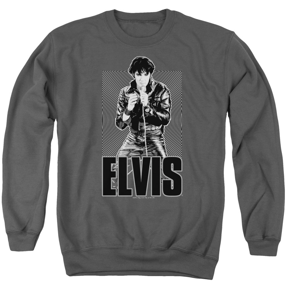 Elvis Presley Sweatshirt Leather Jacket Charcoal Pullover