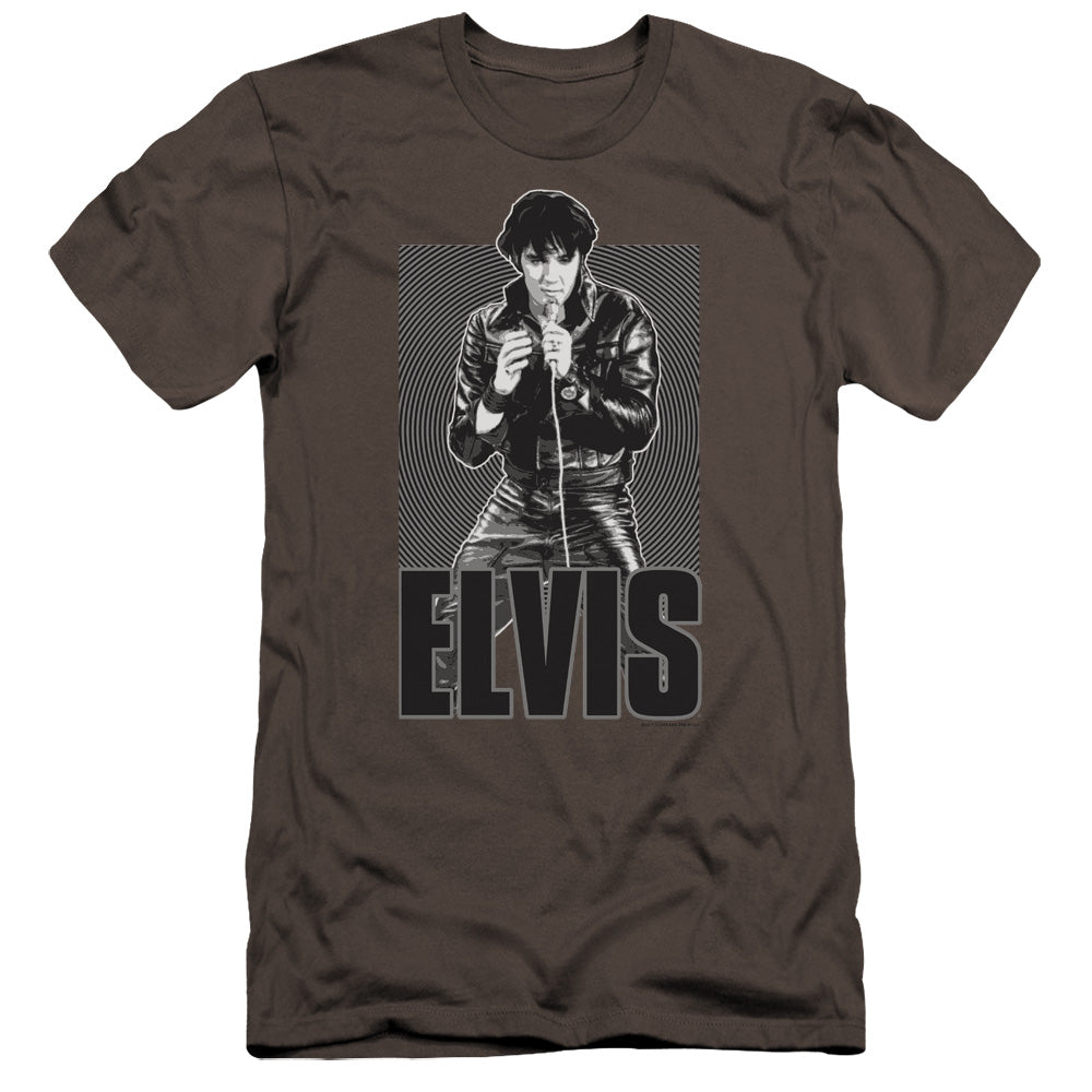 Elvis Presley Premium Canvas T-Shirt Leather Jacket Charcoal Tee