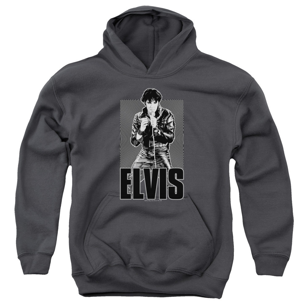 Elvis Presley Kids Hoodie Leather Jacket Charcoal Hoody