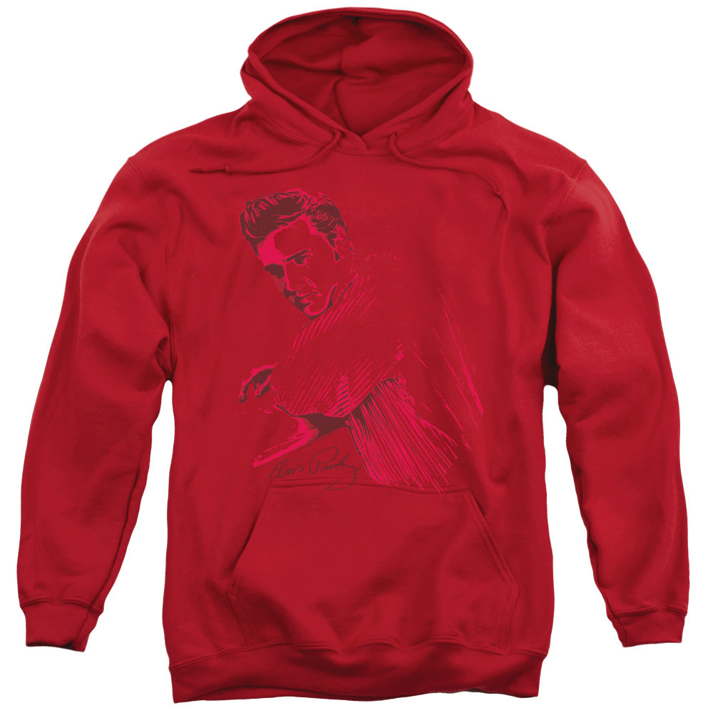 Elvis Presley Hoodie Side Portrait Red Hoody