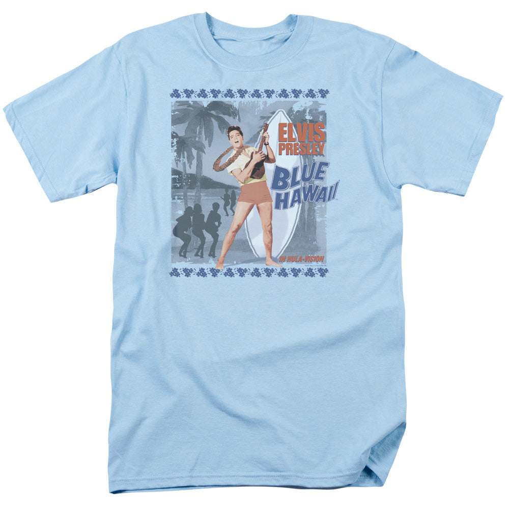 Elvis Presley T-Shirt Blue Hawaii Poster Light Blue Tee