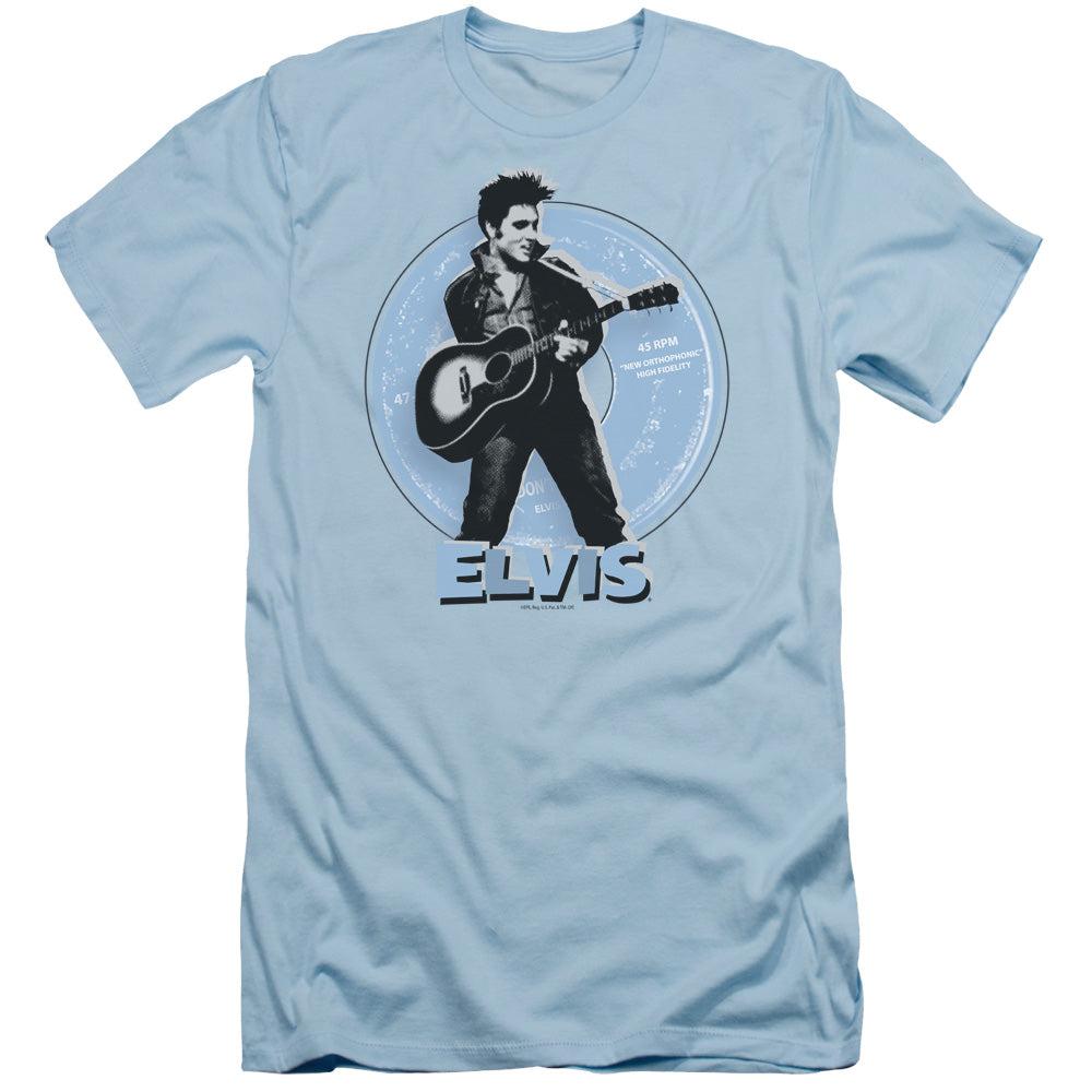 Elvis Presley Slim Fit T-Shirt 45 RPM Light Blue Tee