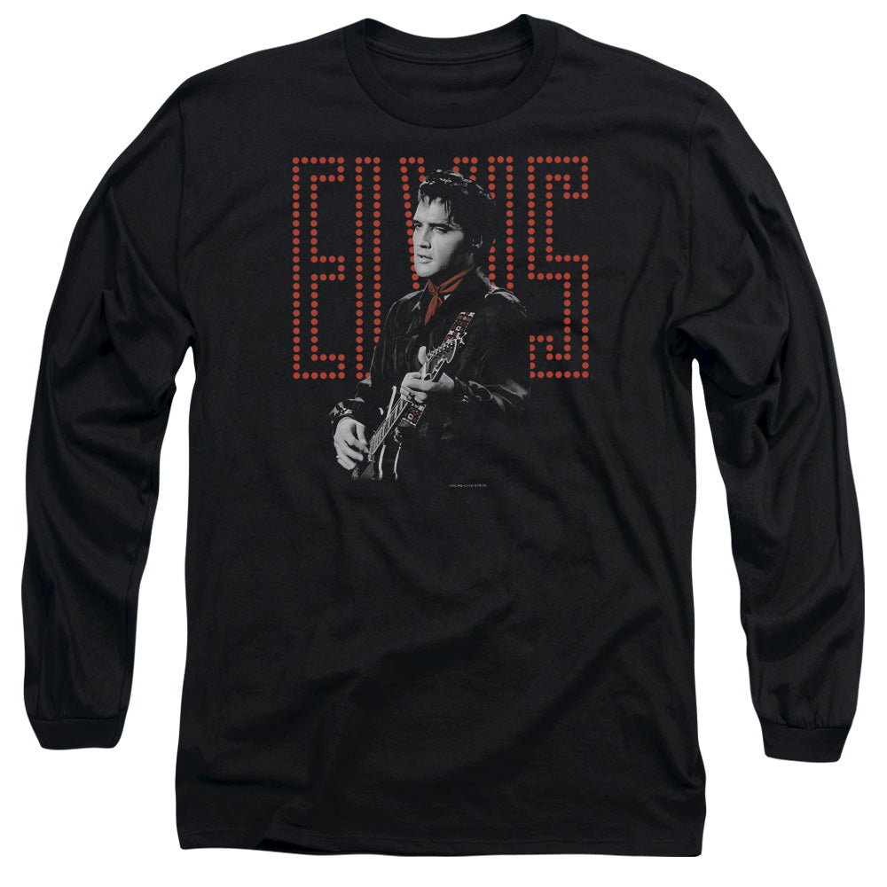 Elvis Presley Long Sleeve T-Shirt Guitar Man Black Tee