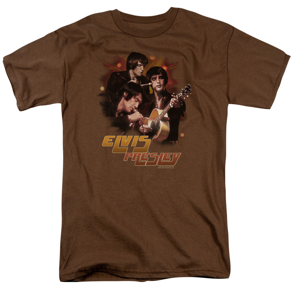 Elvis Presley T-Shirt Three Poses Coffee Tee