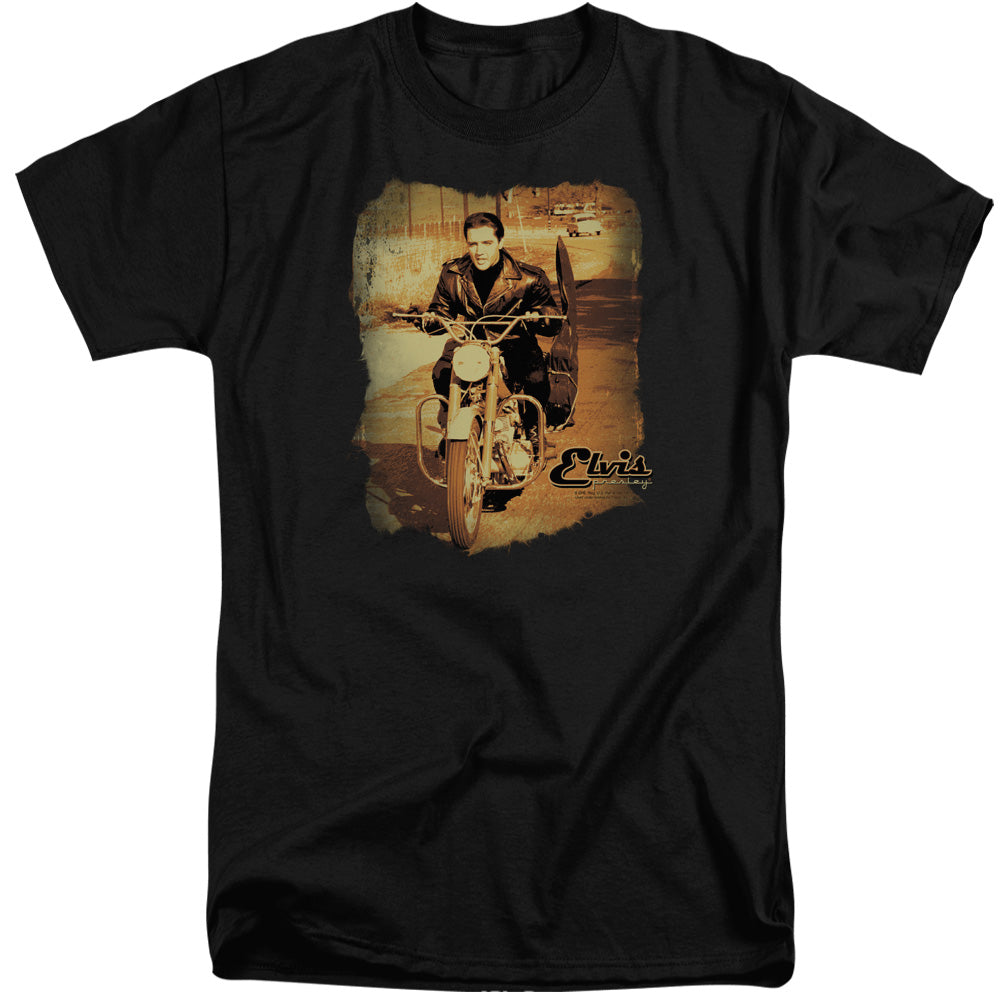 Elvis Presley Tall T-Shirt On The Road Black Tee