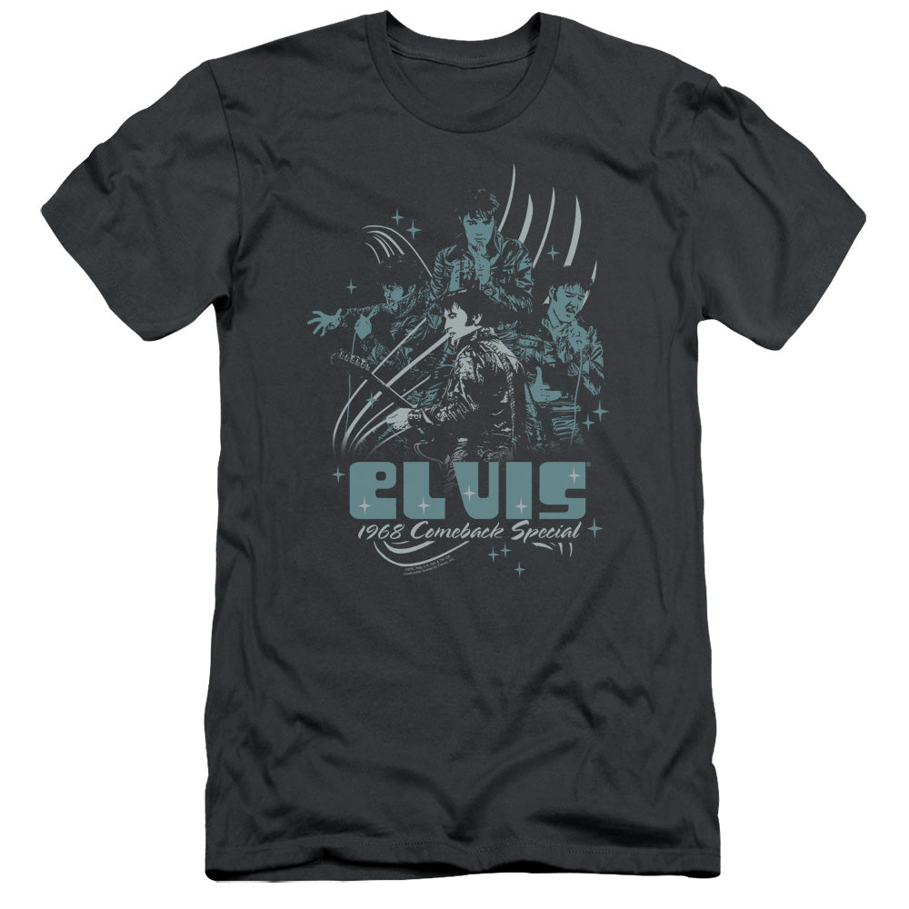 Elvis Presley Slim Fit T-Shirt 1968 Comeback Special Charcoal Tee