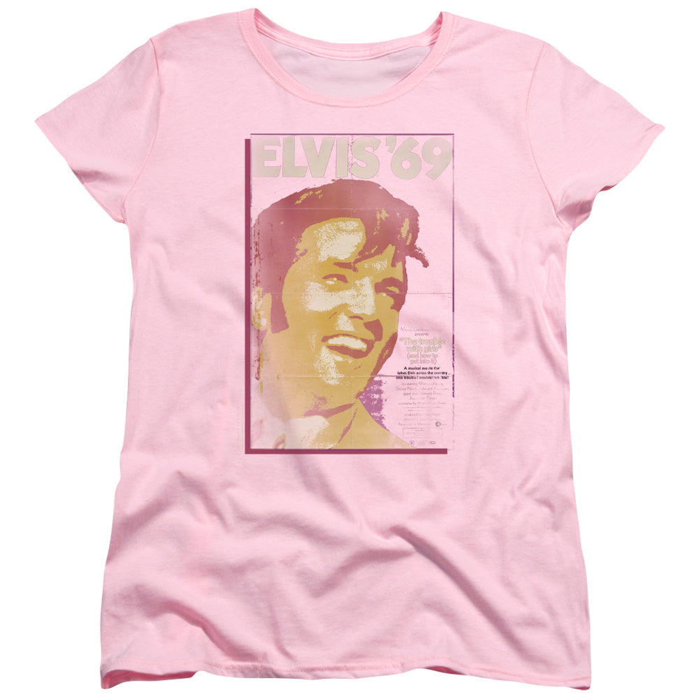 Elvis Presley Womens T-Shirt The Trouble with Girls Pink Tee