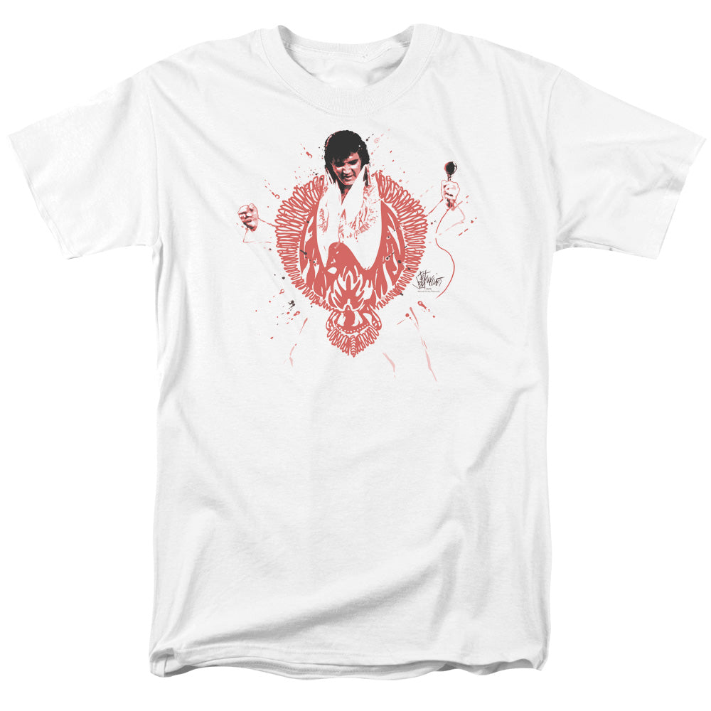 Elvis Presley T-Shirt Red Phoenix Suit White Tee