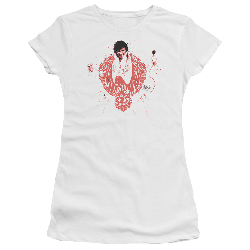 Elvis Presley Juniors T-Shirt Red Phoenix Suit White Tee