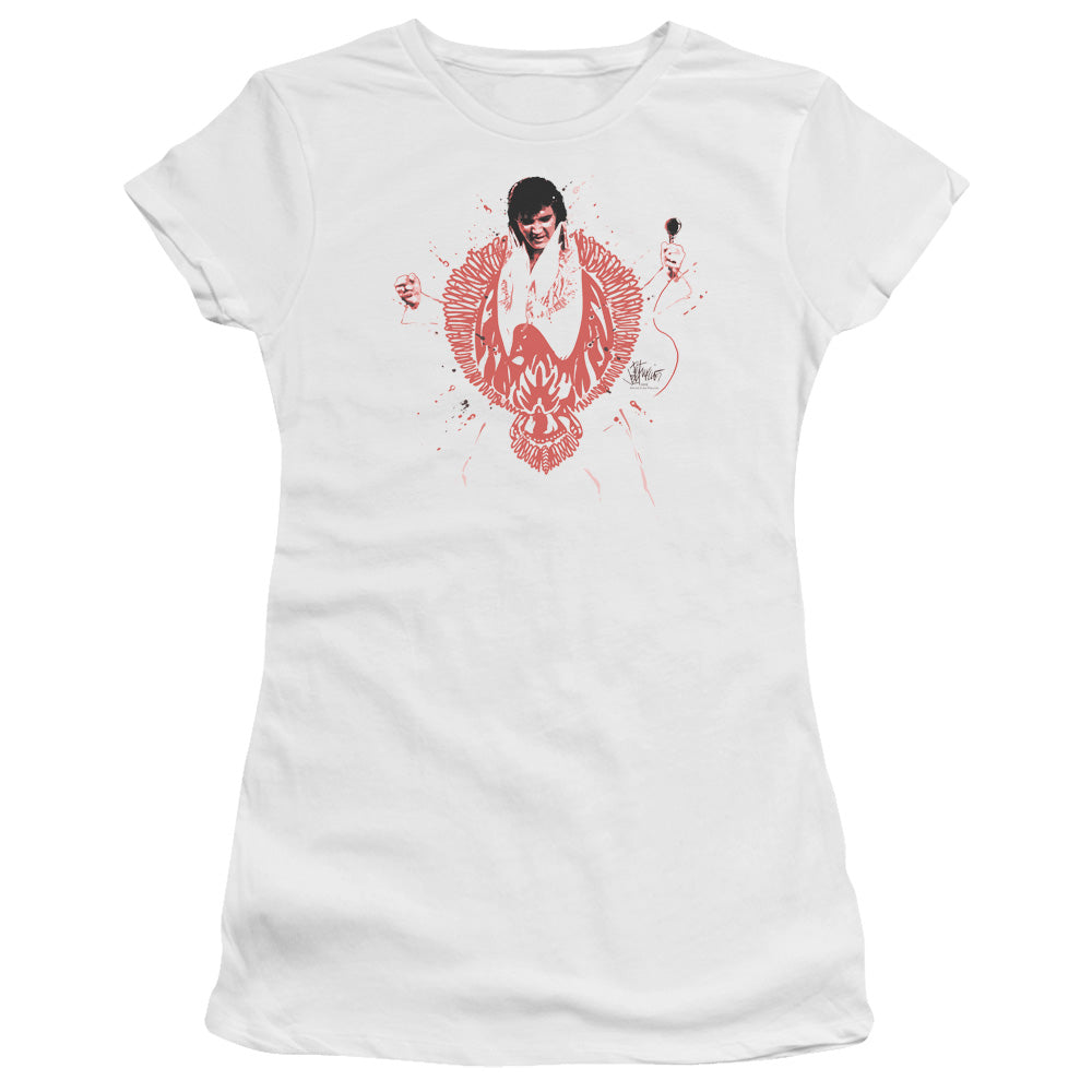 Elvis Presley Juniors T-Shirt Red Phoenix Suit White Premium Tee