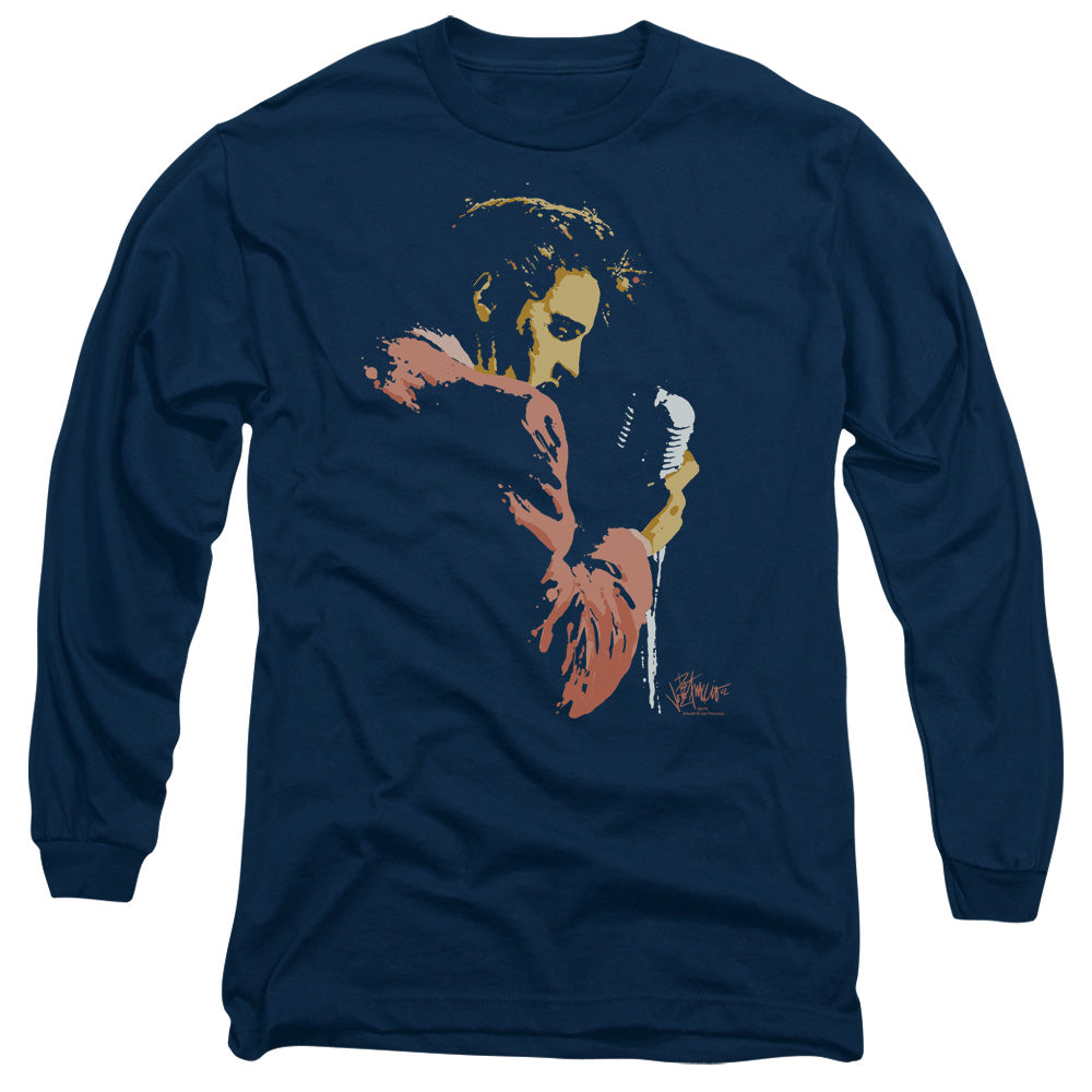 Elvis Presley Long Sleeve T-Shirt Singing Navy Tee