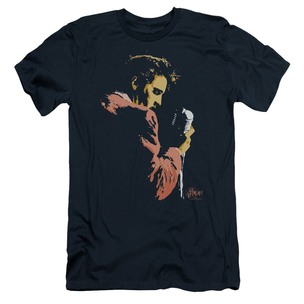 Elvis Presley Slim Fit T-Shirt Singing Navy Tee