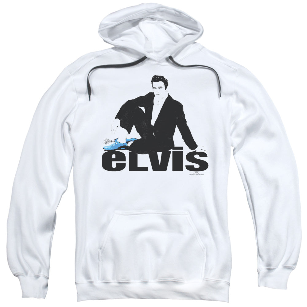 Elvis Presley Hoodie Blue Suede Shoes White Hoody