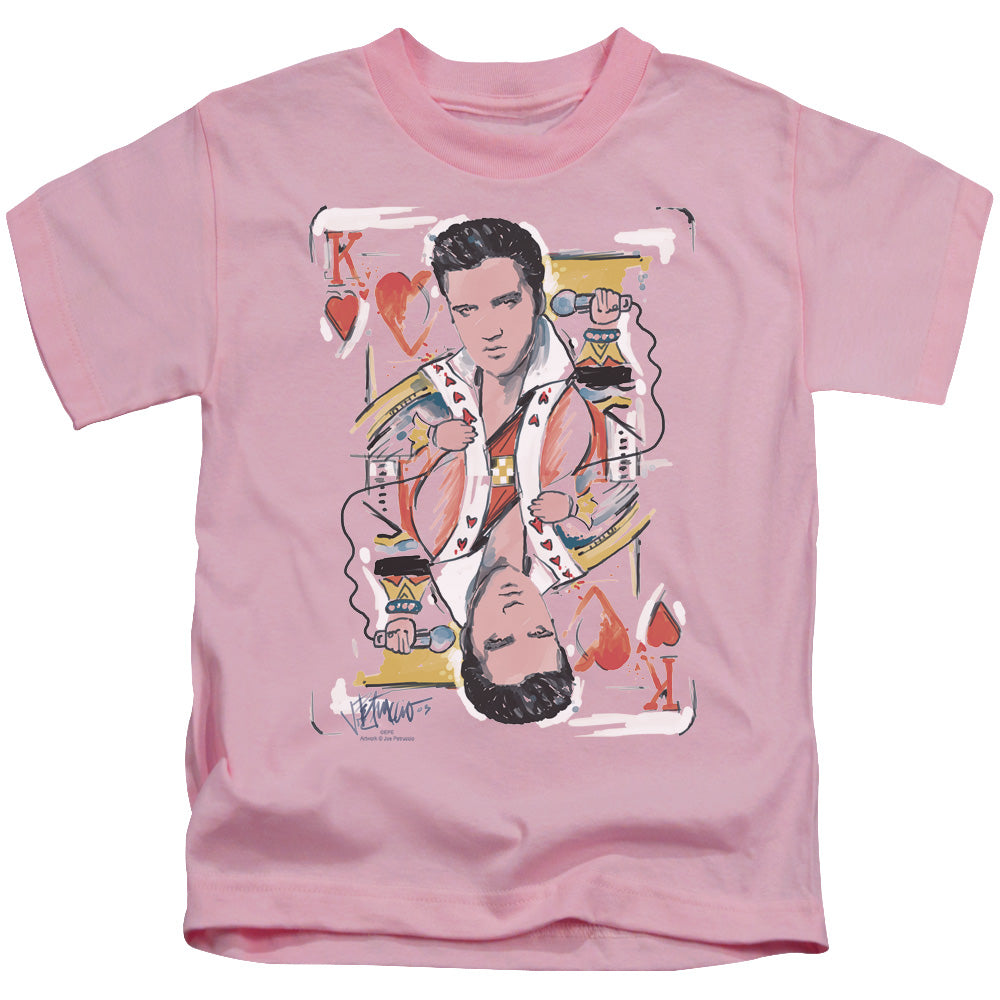 Elvis Presley Boys T-Shirt The King of Hearts Pink Tee