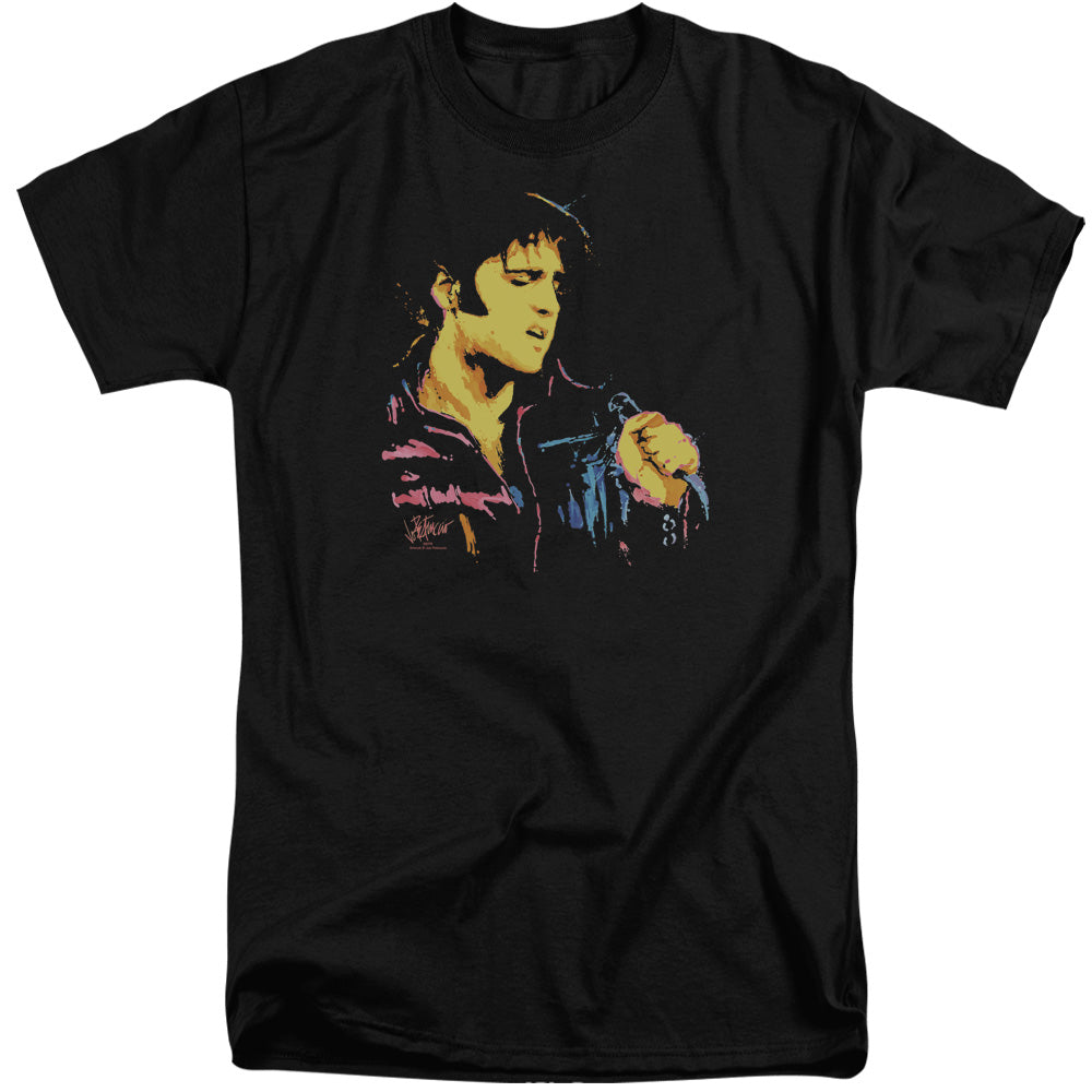 Elvis Presley Tall T-Shirt Neon Portrait Black Tee