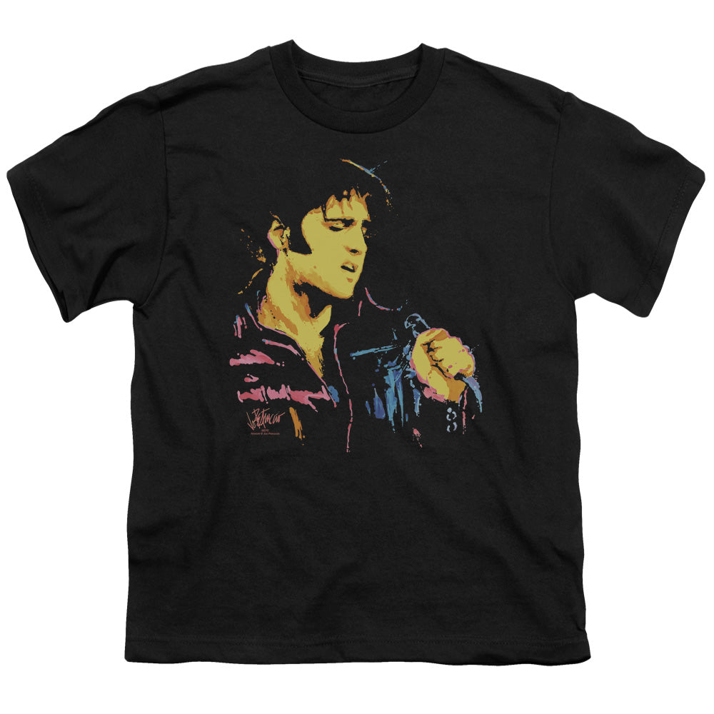 Elvis Presley Kids T-Shirt Neon Portrait Black Tee