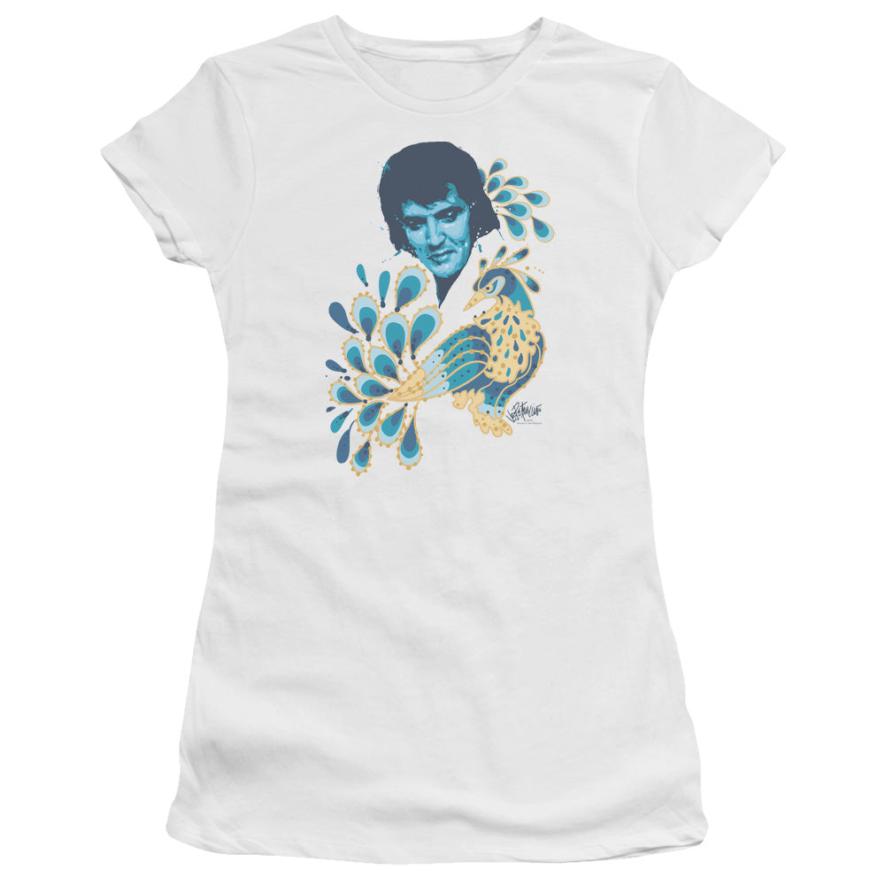 Elvis Presley Juniors T-Shirt Peacock Suit White Tee