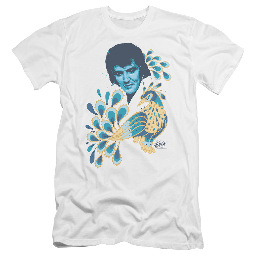 Elvis Presley Premium Canvas T-Shirt Peacock Suit White Tee