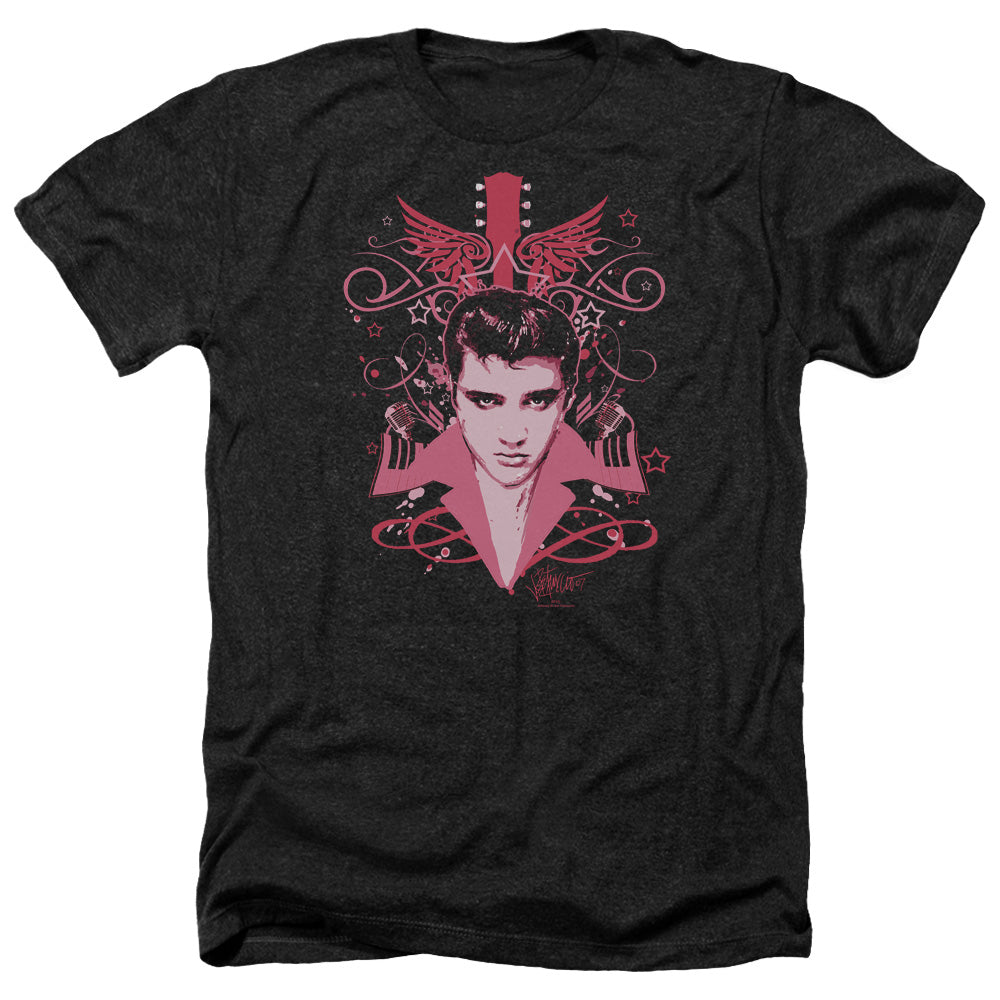 Elvis Presley Heather T-Shirt Memory Wings Black Tee