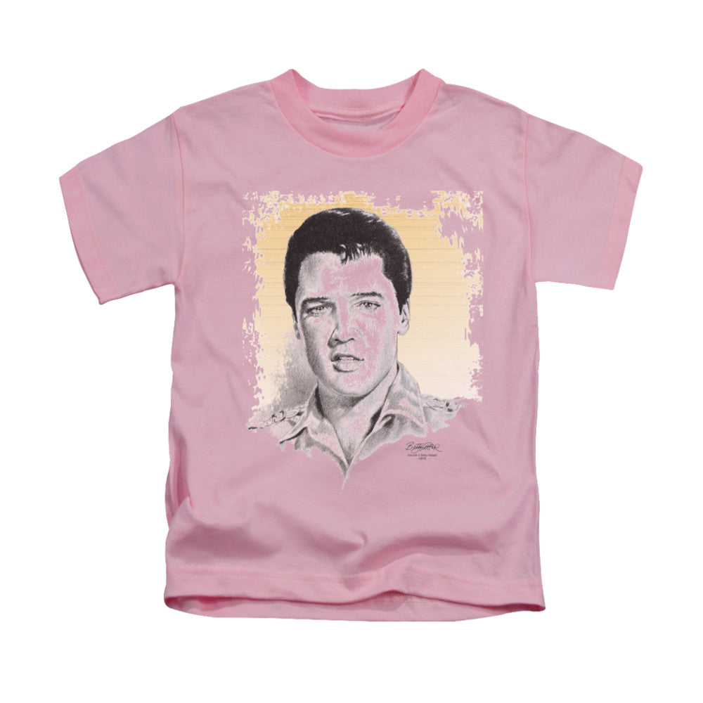 Elvis Presley Boys T-Shirt Vintage Portrait Pink Tee