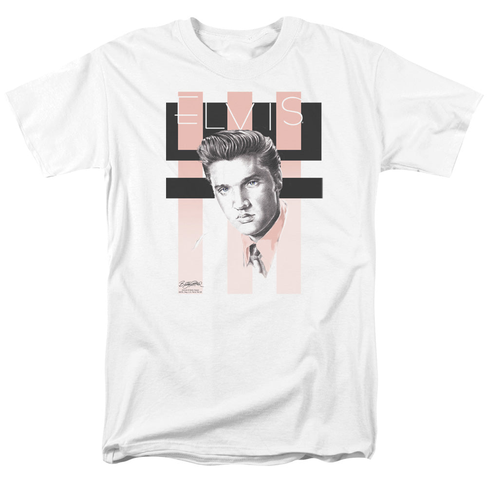 Elvis Presley T-Shirt Retro Portrait White Tee