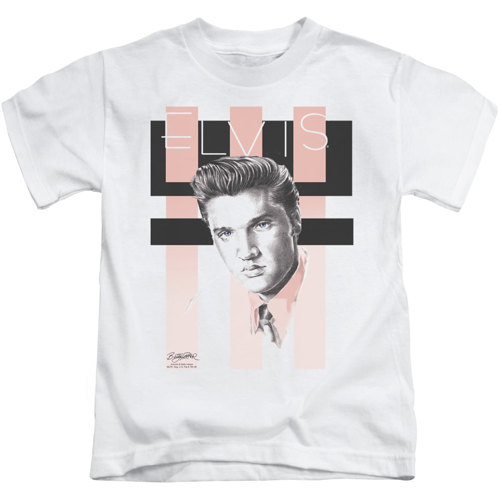 Elvis Presley Boys T-Shirt Retro Portrait White Tee