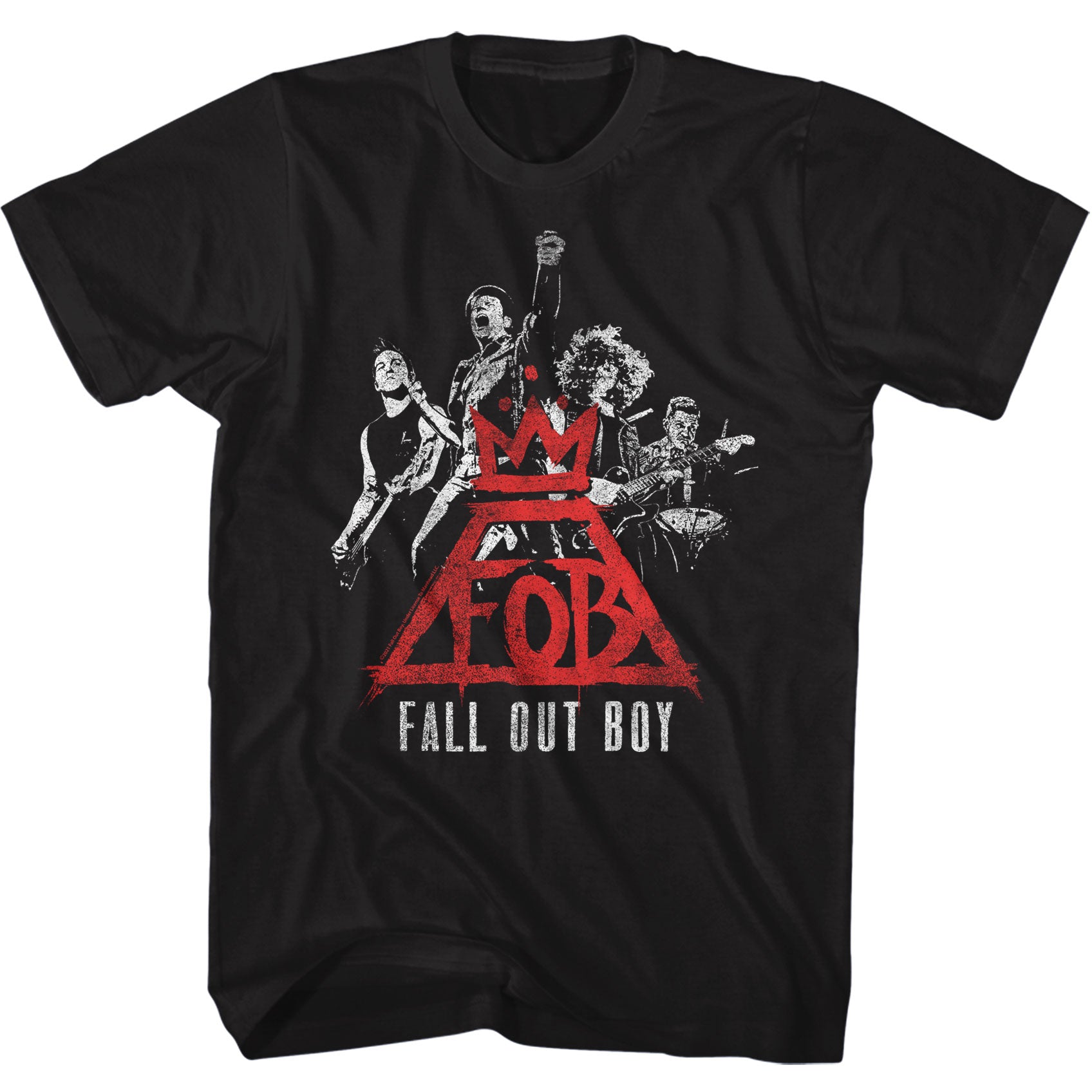Fall Out Boy Band Logo Adult Black Tall Tee Shirt