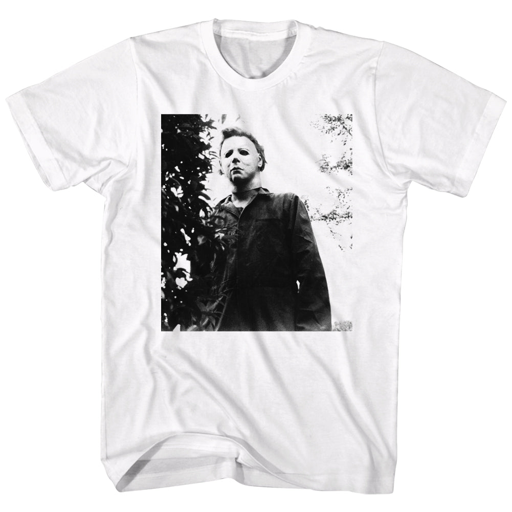 Halloween Tall T-Shirt Michael Myers Stare White Tee