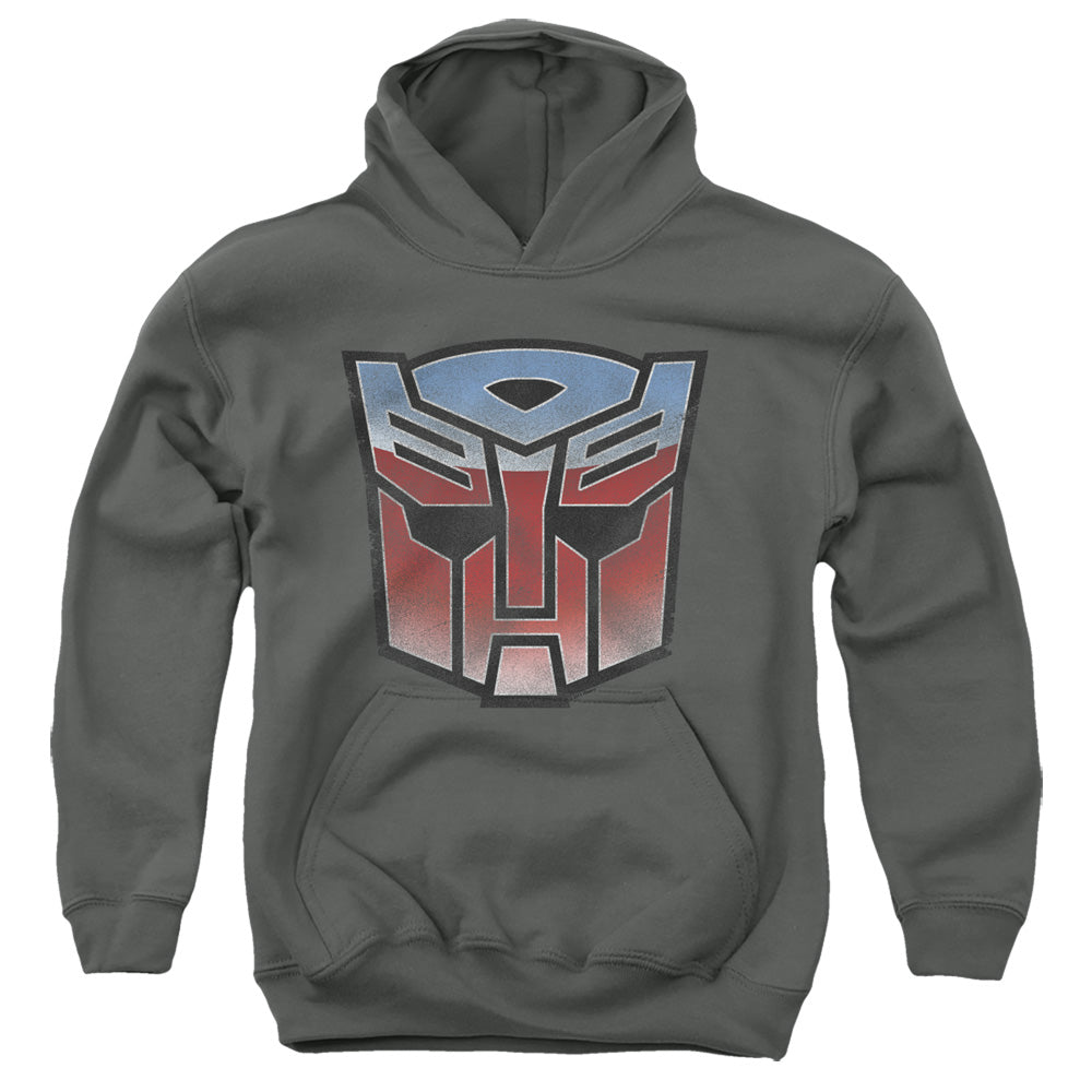 Transformers Kids Hoodie Blue and Red Autobot Logo Charcoal Hoody