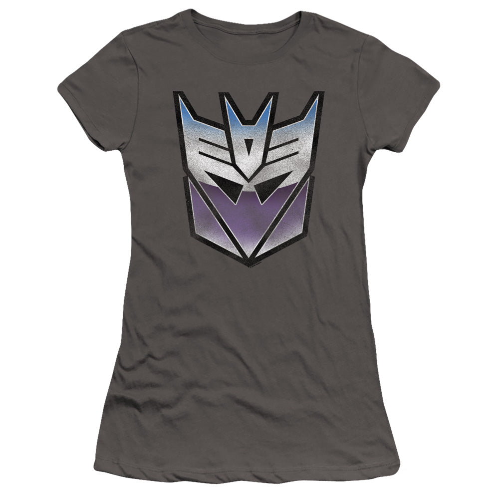 Transformers Juniors Premium Tee Blue & Purple Decepticon Charcoal