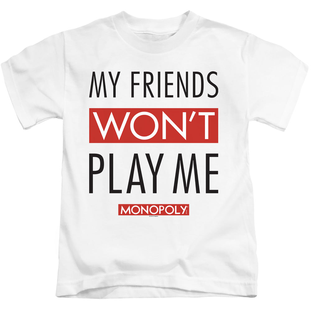 Monopoly Boys T-Shirt Friends Won't Play Me White Tee