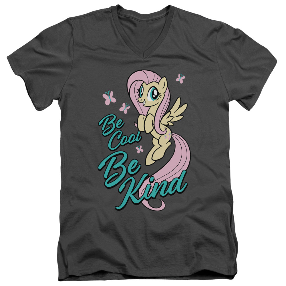 My Little Pony Slim Fit V-Neck T-Shirt Be Cool Be Kind Charcoal 