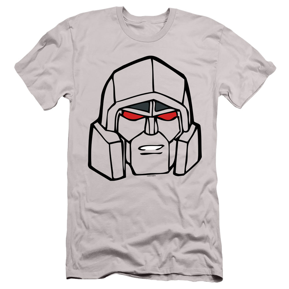 Transformers Slim Fit T-Shirt Megatron Face Silver Tee