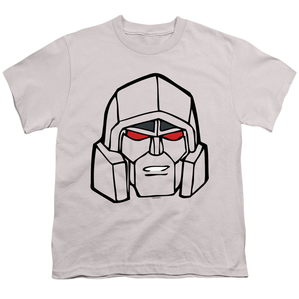 Transformers Kids T-Shirt Megatron Face Silver Tee