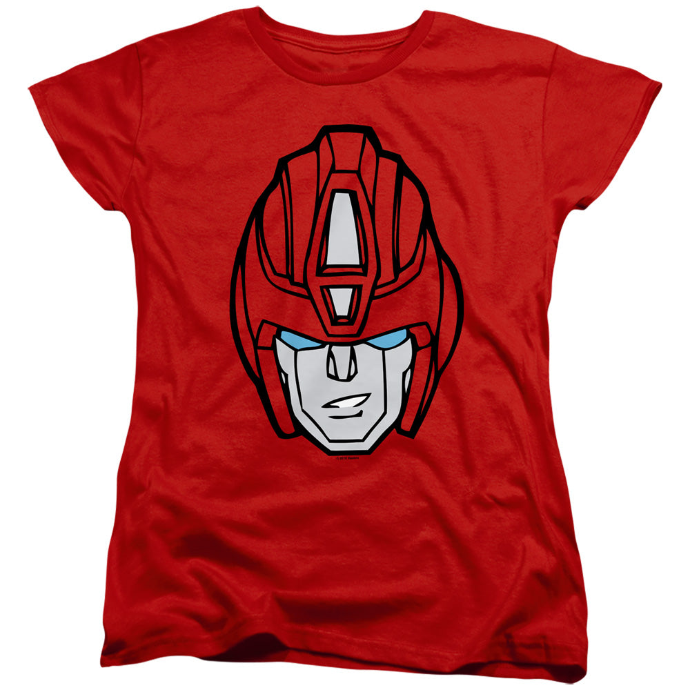 Transformers Womens T-Shirt Hot Rod Face Red Tee