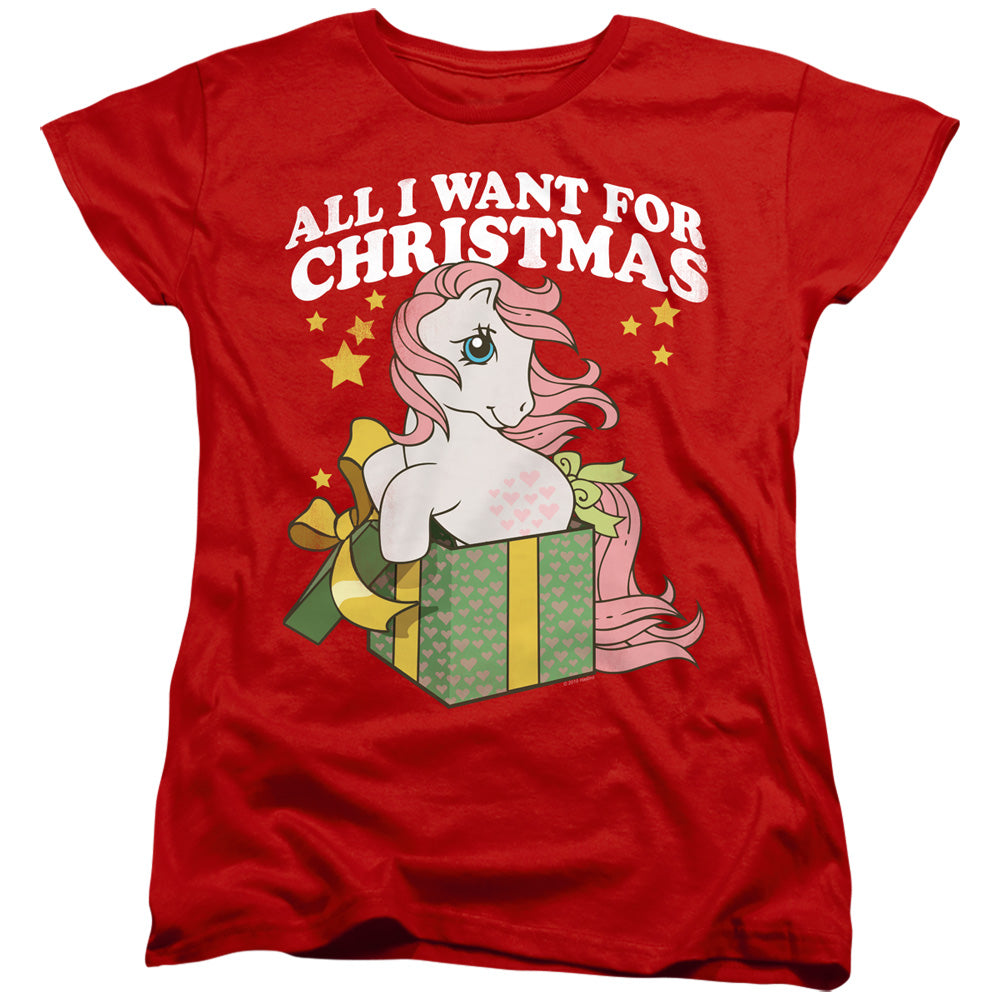 My Little Pony Womens T-Shirt All I Want for Christmas Red Tee