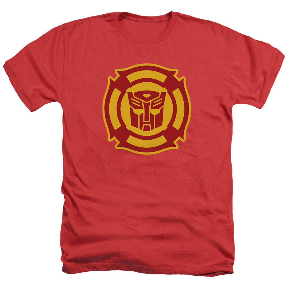 Transformers Heather T-Shirt Rescue Bots Logo Red Tee