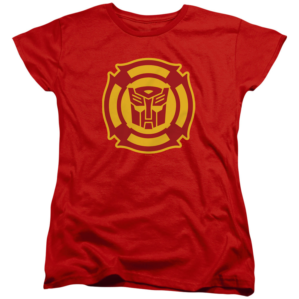 Transformers Womens T-Shirt Rescue Bots Logo Red Tee