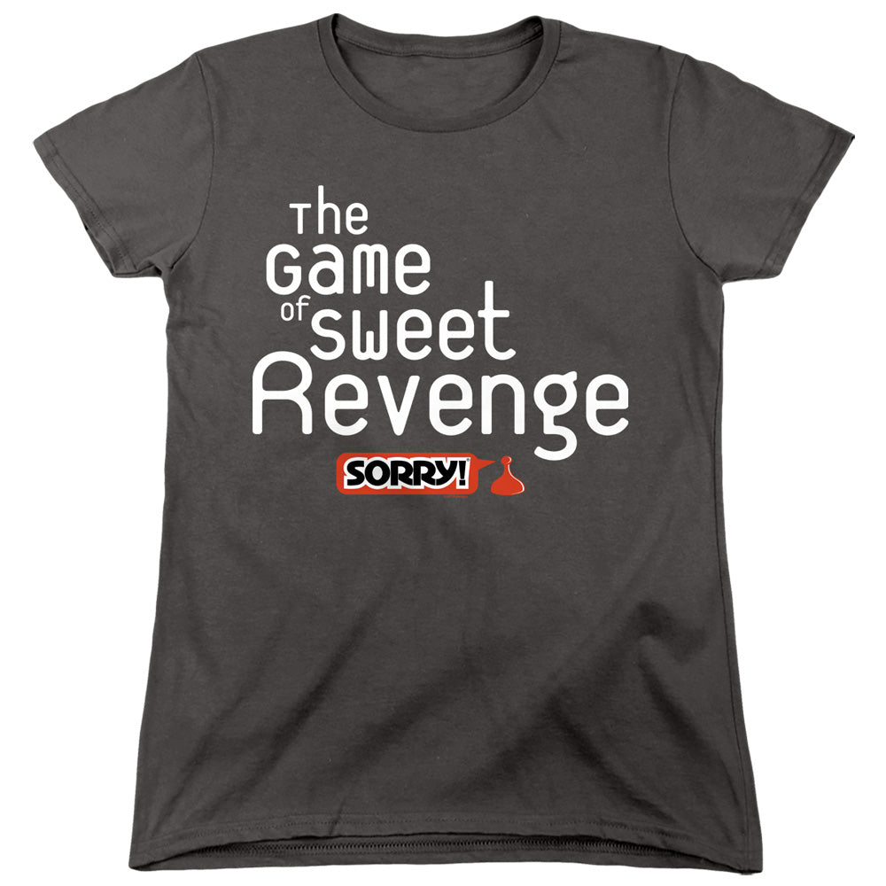 Sorry Womens T-Shirt Sweet Revenge Charcoal Tee