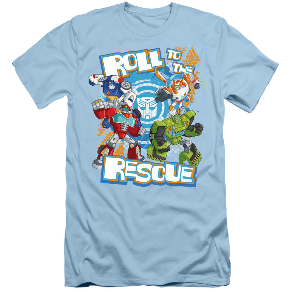 Transformers Slim Fit T-Shirt Roll to the Rescue Light Blue Tee