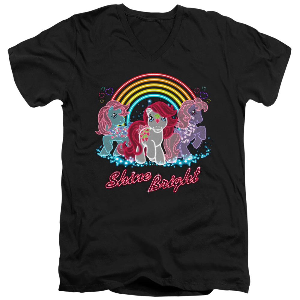 My Little Pony Slim Fit V-Neck T-Shirt Shine Bright Black Tee