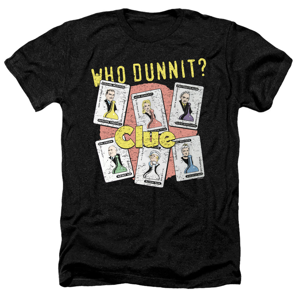 Clue Heather T-Shirt Who Dunnit Black Tee