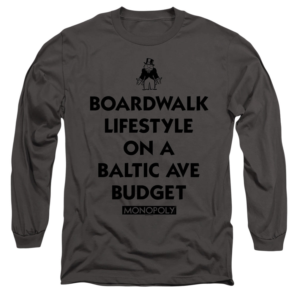 Monopoly Long Sleeve T-Shirt Boardwalk Lifestyle Charcoal Tee