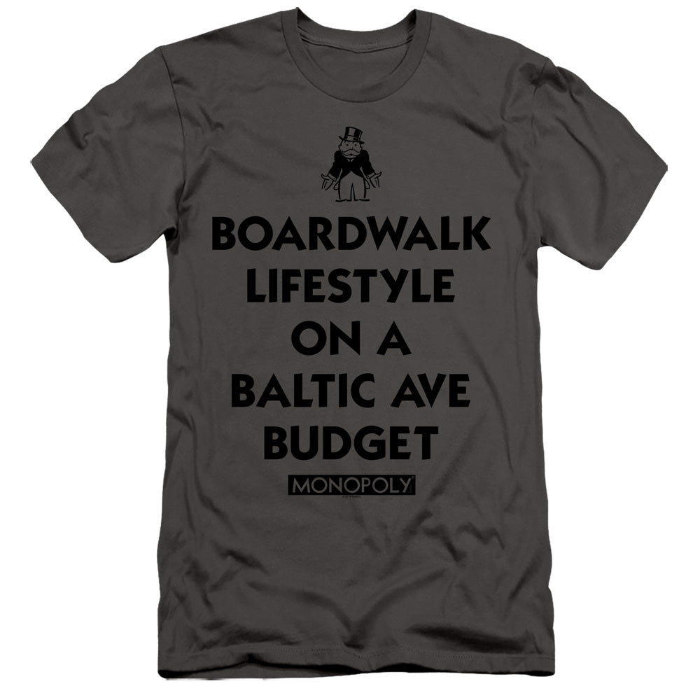 Monopoly Slim Fit T-Shirt Boardwalk Lifestyle Charcoal Tee