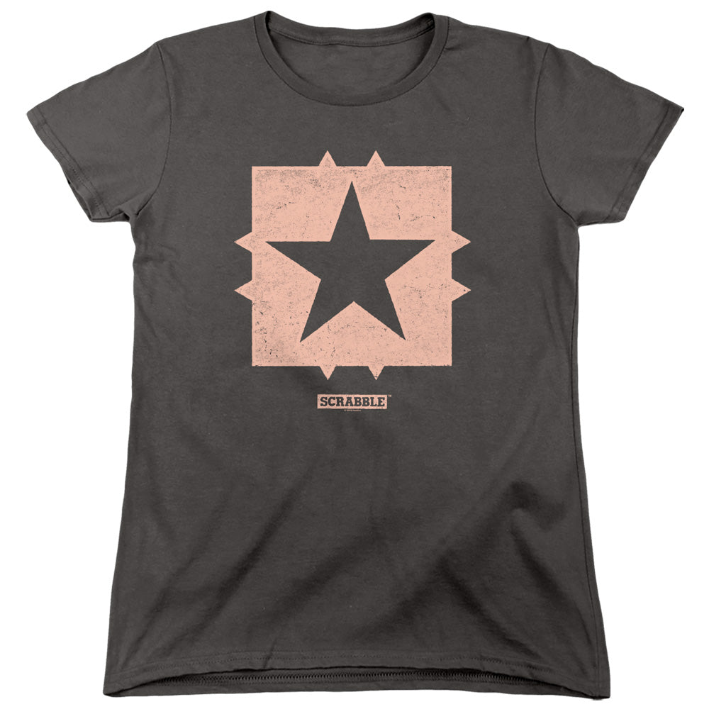 Scrabble Womens T-Shirt Free Space Charcoal Tee