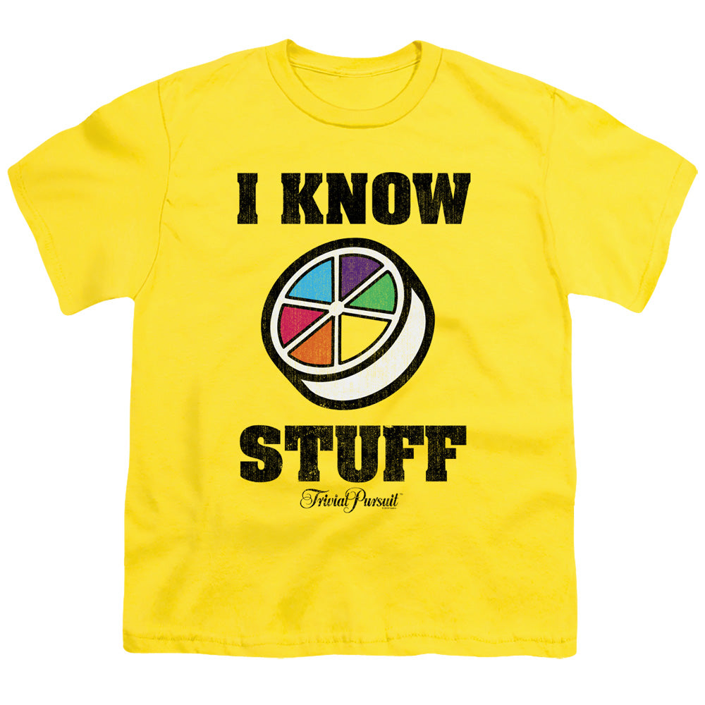 Trivial Pursuit Kids T-Shirt I Know Stuff Yellow Tee