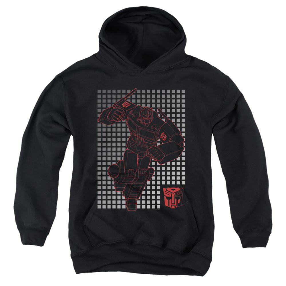 Transformers Kids Hoodie Optimus Prime Grid Black Hoody